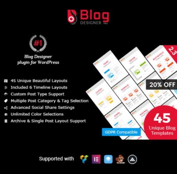 Blog Designer PRO for WordPress is a powerful and flexible plugin that enables you to create beautiful and engaging blog layouts without any coding knowledge. Whether you’re a blogger, business, or creative professional, this plugin offers a variety of customizable features and stylish designs that will enhance your blog and give it a unique look.