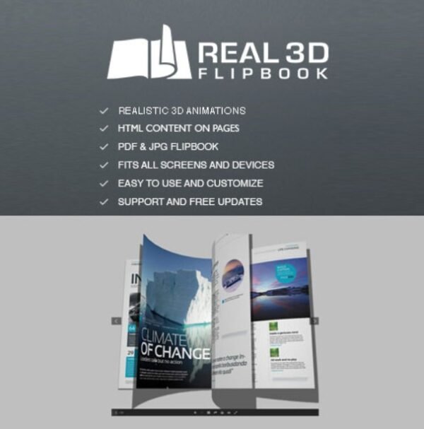 Real3D FlipBook creates interactive 3D flipbooks with realistic page-turning effects using PDFs or images.