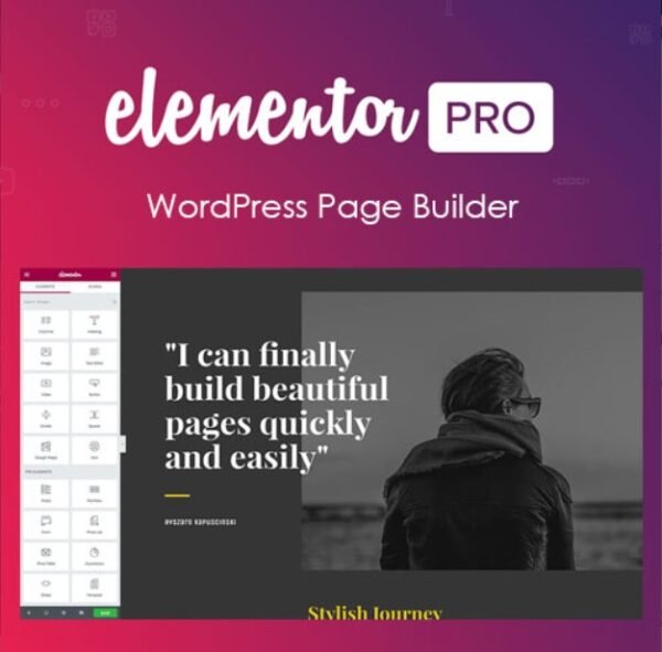 Elementor Pro WordPress Page Builder is a game-changing tool that offers a seamless web design experience, allowing users to create stunning websites with speed, precision, and ease. As the first truly open-source and uninterrupted frontend page builder for WordPress, Elementor Pro provides everything you need to build high-performance websites without the hassle of coding