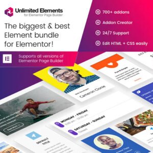 Unlimited Elements for Elementor Pro is a premium WordPress plugin that supercharges your Elementor page builder with a vast collection of custom widgets, dynamic templates, and advanced design tools. Designed for web designers, developers, and business owners, this plugin empowers you to create stunning, highly customized websites without writing a single line of code.