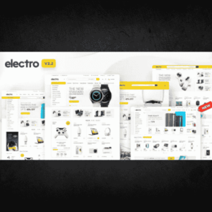 Electro WooCommerce theme designed for electronics stores, featuring advanced product filters, marketplace integration, responsive design, and customizable layouts.