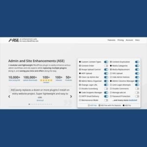 Admin and Site Enhancements Pro is a powerful WordPress plugin designed to improve both the backend and frontend experience of your website. With a wide range of customization and optimization features, this plugin helps site administrators streamline workflows, enhance security, and improve overall website performance.