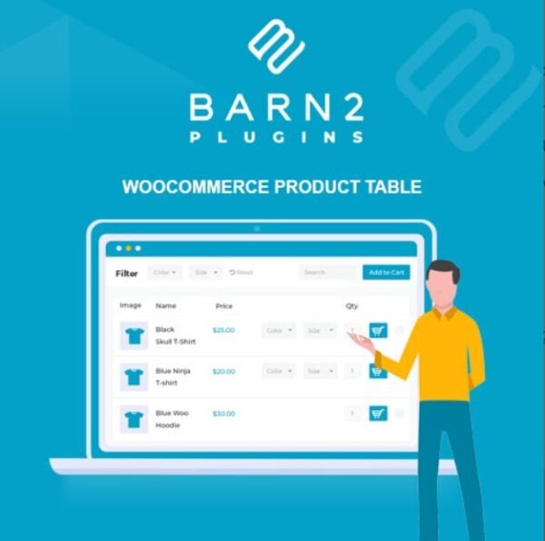 WooCommerce Product Table is a plugin that displays products in a customizable table format, allowing customers to sort, filter, and search products easily.