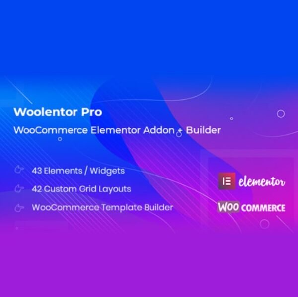 WooLentor Pro is a WooCommerce addon for Elementor, offering drag-and-drop design, custom pages, templates, and 40+ widgets.