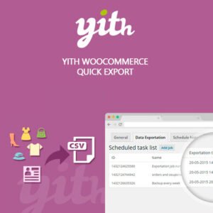 The YITH WooCommerce Quick Export Premium plugin allows store owners to easily export product, order, and customer data from their WooCommerce store. This plugin simplifies data management by providing a quick and efficient way to export essential data in various formats, including CSV, making it easier to analyze and share important information.