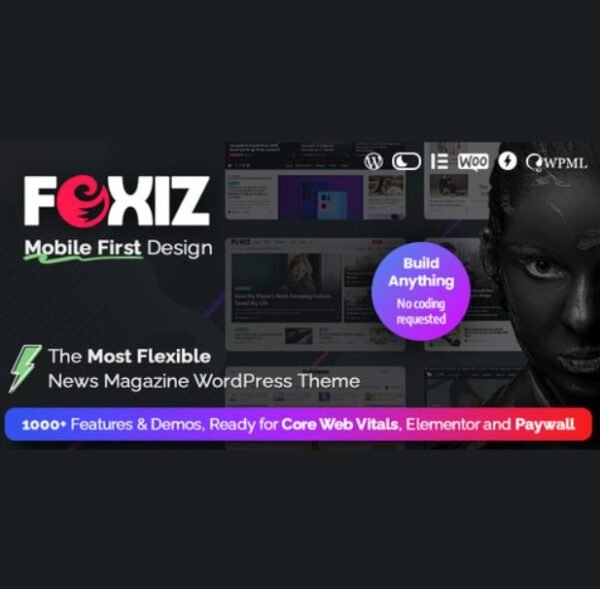 Foxiz is a WordPress theme for newspaper and magazine sites, featuring live post updates and monetization options.