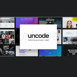 Uncode Theme WordPress screenshot showcasing a modern, pixel-perfect website layout with creative portfolio grids, WooCommerce integration, responsive design elements, and smooth animations, ideal for agencies, freelancers, and eCommerce stores