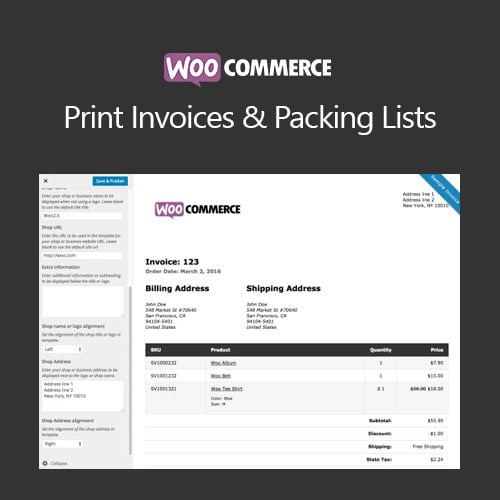 WooCommerce Print Invoices & Packing List 3.13.8 3 WooCommerce Print Invoices & Packing List is a must-have extension for managing order documentation efficiently. This plugin allows store owners to generate and print invoices, packing slips, and pick lists directly from the WooCommerce dashboard.