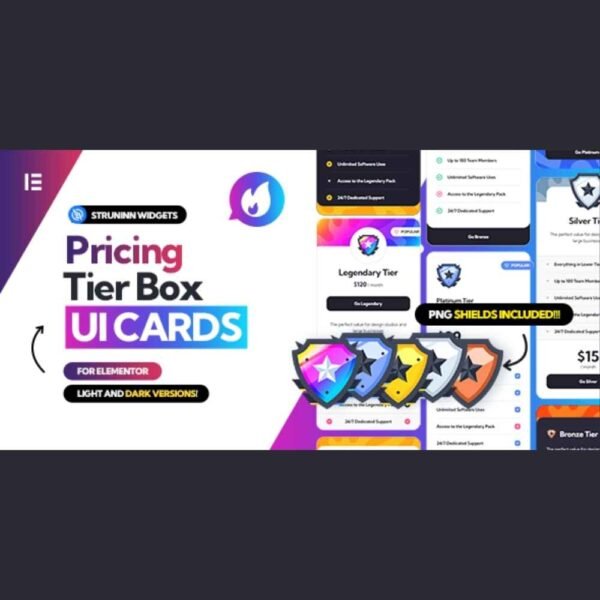 Struninn is a modern and stylish pricing table UI kit designed specifically for Elementor. It offers a collection of beautifully crafted pricing cards that are fully customizable and responsive.