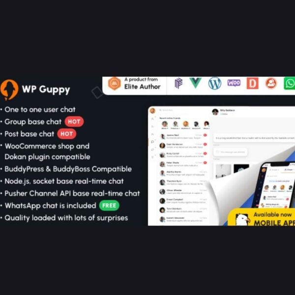 WP Guppy is a modern and powerful live chat and messaging plugin for WordPress that enables seamless real-time communication between site users.