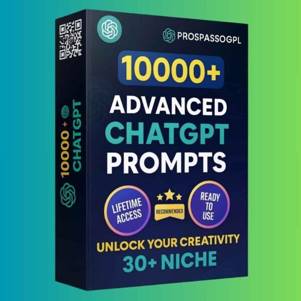 Supercharge your content creation, marketing, and automation with this massive 10,000+ Advanced ChatGPT Prompt Mega Bundle, tailored for 30+ business niches. Whether you're an entrepreneur, freelancer, coach, content creator, or digital product seller, this is your ultimate shortcut to saving time and scaling fast.