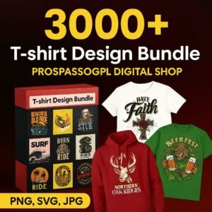 Take your t-shirt business to the next level with our 3000+ Editable T-Shirt Designs Mega Bundle – a massive collection crafted for creators, print-on-demand sellers, and designers who want to stand out and sell more.