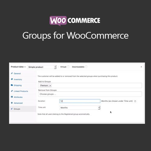 Groups for WooCommerce 2.14.0 3 Groups for WooCommerce is a powerful extension that lets you sell access to exclusive content, premium areas, or member-only products by automatically assigning customers to groups upon purchase.