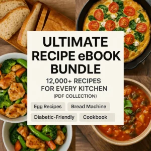 Unleash your inner chef with the Ultimate Recipe eBook Bundle, featuring over 12,000+ recipes covering everything from quick breakfasts to health-conscious meals. Whether you're cooking for your family, prepping meals, or just love collecting recipes, this bundle delivers everything you need — all in easy-to-use PDF format.