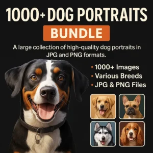 Celebrate the charm and diversity of man’s best friend with our Ultimate Dog Portrait Mega Bundle. This extensive collection features over 1000 high-quality dog portraits across a wide variety of breeds, from adorable Affenpinschers to majestic Alaskan Malamutes.