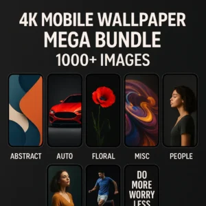 Premium 4K Phone Wallpaper Pack – 1000+ Ultra HD Images Transform your phone’s look every day with this massive collection of 1000+ stunning 4K mobile wallpapers. From bold abstracts to breathtaking florals, this bundle offers a premium variety to match every mood, style, and season.