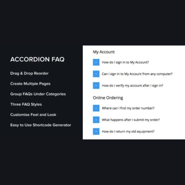 The Accordion FAQ WordPress Plugin is the perfect tool for creating clean, streamlined FAQ sections on your website. Whether you're managing a blog, an e-commerce store, or a business website, this plugin is designed to simplify the way you present frequently asked questions.