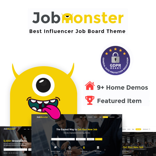 Jobmonster - Job Board WordPress Theme 4.8.0 3 Jobmonster – Job Board WordPress Theme is a complete job portal solution for creating professional recruitment, job listing, and career websites. With built-in employer and candidate management, application tracking, and payment integration, Jobmonster allows you to run a full-featured job board without the need for extra third-party plugins.