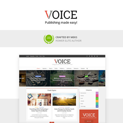 Voice - Clean News/Magazine WordPress Theme 3.0.3 3 Voice – Clean News/Magazine WordPress Theme is a stylish and highly customizable WordPress theme designed for online magazines, news portals, editorial websites, and personal blogs. With a focus on readability, speed, and flexibility, it offers multiple layout options, advanced theme settings, and seamless integration with WordPress’ native publishing tools.